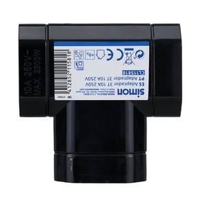 อะแดปเตอร์ไบโพลาร์สามทาง สีดำ 10A (ไซมอน CL115818) - Product Image 6