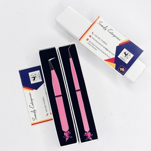 Somofy Enterprises Professional Stainless Steel Lash Tweezers 10mm Length Eyelash Extension Tool Elephant Design Serrated Tip - Product Image 3