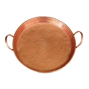 ถาดเสิร์ฟอาหารทำจากทองแดงบริสุทธิ์พร้อมที่จับถาดโลหะทองแดงสำหรับงานแต่งงานงานปาร์ตี้โต๊ะเสิร์ฟใช้ - Product Image 1