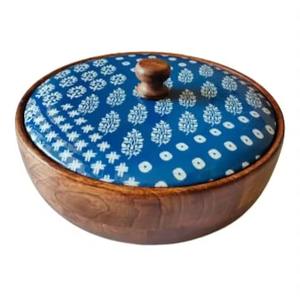 หม้อตุ๋นทำจากไม้ทำด้วยมือพร้อมดีไซน์การสลักสุดหรูชามหม้อไฟสำหรับรับประทานอาหารบนโต๊ะในห้องครัวเสิร์ฟและจัดเก็บอาหาร - Product Image 3