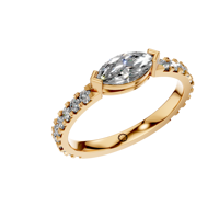 Bague de fiançailles en or massif 14 carats de luxe, bijoux fins, diamant de laboratoire fantaisie de coupe marquise, cadeau de mariage, fabricant indien