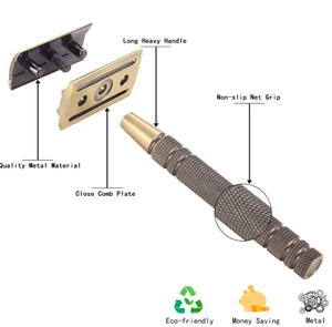 Maquinillas de afeitar de peluquero de acero alemán de doble filo de 11,5 cm personalizadas ANAAIF, suaves y cómodas para depilación corporal en forma de polvo - Product Image 2