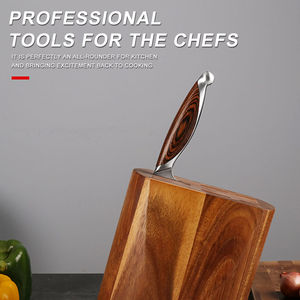 Vente en gros de coutellerie OEM ODM personnalisée Couteau de chef professionnel Damas Manche en bois pour la cuisine Lame fixe et tranchante - Product Image 4