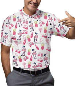 เสื้อโปโลสำหรับผู้ชายขนาดพลัสไซส์สำหรับเสื้อโปโลผ้าคอตตอนแบบถักเสื้อยืดกอล์ฟแบบตลกๆ - Product Image 5