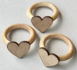 Stylish Polished Wooden Napkin <b>Rings</b> With Gold Detailing Elevate Dining <b>Aesthetics</b> With A Touch Of Natural Elegance - Product Image 4