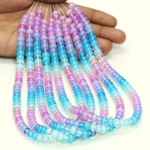 Hermosas Cuentas de Cuarzo Multicolores en Forma de Rondelle, Cuentas de Piedras Preciosas de Cuarzo Lisas de 7-8 mm en Colores Mezclados, Calidad AAA - Product Image 5