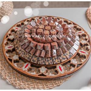 Bol à chocolat en laiton en métal poli doré de conception standard décoration de table de grande taille mariage et événements bol à chocolat indien - Product Image 5