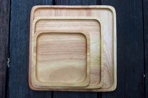 Vaisselle décorative rectangulaire en bois massif véritable naturel, plateau de service à fruits, plateau de service à café, plateau de service à café - Product Image 5