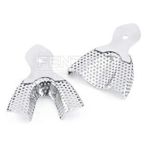 Bandejas dentales-6 piezas de acero inoxidable Dental Autoclavable Bandeja de impresión superior e inferior para herramientas de soporte de dientes en forma de U fundido - Product Image 5