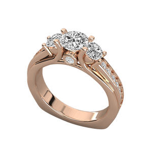 Anillos de Compromiso Clásicos con Diamantes Cultivados en Laboratorio con Certificación IGI, Chapados en Oro de 14K, Color E - Product Image 1