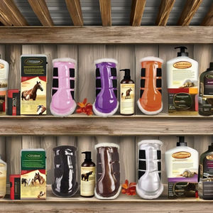 Bottes de brossage pour chevaux en cuir verni brillant avec peau de mouton synthétique en plusieurs couleurs Bottes de brossage pour chevaux en cuir verni - Product Image 4