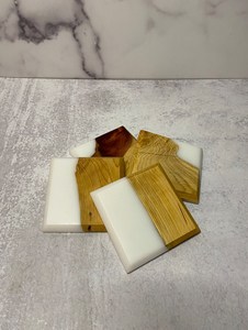 Abstract Art Resin <b>Coasters</b>, Handmade Epoxy <b>Drink</b> Pads with Marbled Swirl Design <b>for</b> Modern Stylish Interiors - Product Image 2