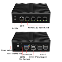 Partaker Fanless Mini PC J6413 J6412 N100 Pfsense Firewall Computadora con DDR4 DP HD 4x I226V 2,5G COM Soporte ESXI VPN