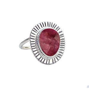 Collar de piedras preciosas de rubí de forma libre de Plata de Ley 925, anillo de diseñador, joyería de boda al por mayor para mujer - Product Image 1
