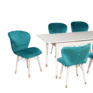 Meilleure vente, ensemble table à manger moderne de style européen, 6 chaises, table extensible, chaises en bois de luxe à prix économique - Product Image 1