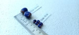 Cuentas de vidrio de Chevron a rayas azules hechas a medida en diferentes tamaños para reventa de tiendas y diseñadores de joyas - Product Image 5