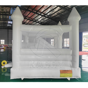 Château gonflable commercial en PVC blanc avec toboggan pour événements extérieurs et mariages - Product Image 3