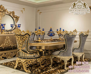 Ensemble de table à manger moderne en teck artisanal de luxe avec taille personnalisée et finition durable, chaises de salle à manger au look riche, États-Unis - Product Image 5