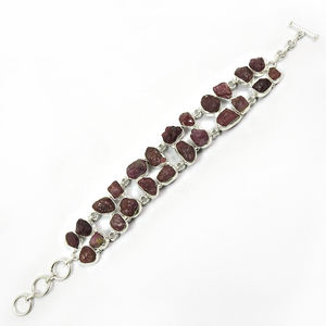 High Quality Wholesale Price 925 Sterling Silver Natural <b>Ruby</b> Gemstone Artisan Look <b>Bracelets</b> Boho Handmade Birthstone Jewelry - Product Image 1
