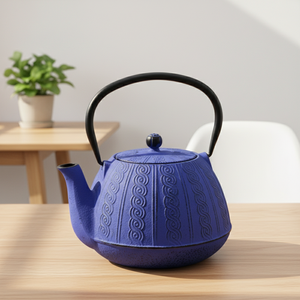 Théière en fonte décorative de qualité alimentaire 3009320-1.2, finition émaillée, 1200 ml, style japonais, en acier inoxydable, vente chaude Passoire en maille pour le thé - Product Image 2