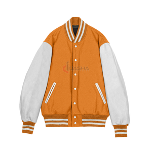 เสื้อแจ็กเก็ตสตรีทแวร์สไตล์เบสบอลสินค้ามาใหม่2024แผ่นติดโลโก้ผ้าแคนวาสแบบออกแบบได้ตามต้องการ - Product Image 3