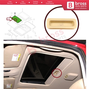 Cubierta para Techo Solar BSR628, Parasol de Terciopelo con Tirador, Color Beige para Serie 3 E46, Serie 5 E39 54137134542 - Product Image 5