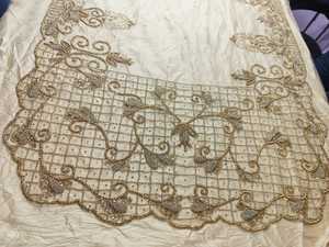 Sonali Dirca Hand Beaded Embroidered Satin <b>Fabric</b> Lightweight Cross-Stitched Pattern Accessory Woven Techniques - Product Image 2