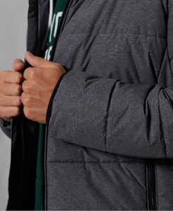 Veste matelassée à capuche en duvet rembourrée sur mesure pour homme, style sport, grande taille, col montant en laine, fermeture éclair, livraison DDP - Product Image 4