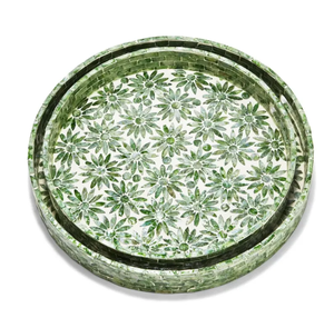 Plateau de service à incrustation de nacre arabe Ramadan, plateau de service à pâtisserie pour dessert, plateau de service décoratif en mosaïque Capiz - Product Image 3