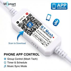 Controlador de Tira LED RGB <span class=keywords><strong>con</strong></span> <span class=keywords><strong>Bluetooth</strong></span> Mesh, 5V 12V 24V CC, 100W, Mini <span class=keywords><strong>Receptor</strong></span> Inalámbrico Inteligente <span class=keywords><strong>con</strong></span> Atenuador, 4 Pines para Cinta de Luz 5050 - Product Image 2