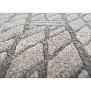 พรมขนสัตว์ทอมือลายเรขาคณิตสีเบจและสีน้ำตาลคลาสสิก รุ่น Tahn-23 สำหรับห้องนั่งเล่น ห้องโถง ทางเดิน ทอแบบแบน หนา 10 มม. - Product Image 3