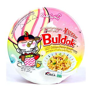 Ramen 140g Crema Carbonara Sabor a pollo caliente Fideos instantáneos Embalaje de caja de Comida instantánea exótica - Product Image 5