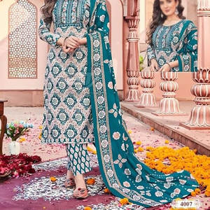 Colección 2025 Vestidos Estampados de Verano Kurta Shalwar Premium para Mujer Pakistaní Tela de Algodón Suave OEM/ODM Disponible - Product Image 5