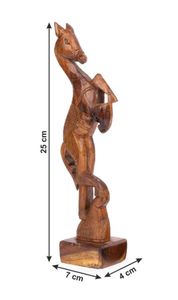 Par de caballos saltadores de madera, artesanías de 10 pulgadas, estatua de madera para decoración del hogar, artesanías de Mangowood - Product Image 6