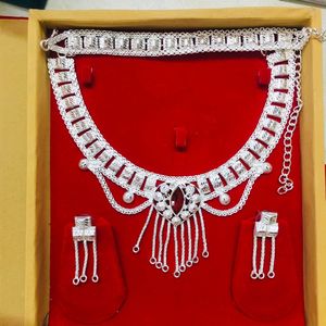 Collier œil en pierre rouge pour goodlucky, bijoux de mode pour femmes, STANDARD européen 925 microns plaqué argent - Product Image 2