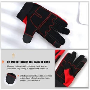 Guantes mecánicos unisex con logotipo personalizado para hombre, venta al por mayor, guantes mecánicos de secado rápido de alta calidad para exteriores - Product Image 3