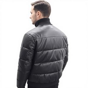 Nouvelle veste de sport pour homme en cuir d'agneau véritable noir, respirante, style motard, décontractée et tendance - Product Image 5