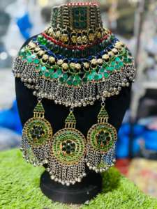 Conjuntos de joyería Tribal Kuchi Vintage personalizado de latón ligero a la moda, collar, pendientes, fiesta de mujer, regalos de aniversario de boda - Product Image 4