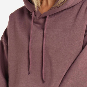 Alta calidad personalizada para mujer Cordón Crop Top Drop Shoulder Hoodie Manga completa 100% algodón Diseño personalizado completo Servicio OEM - Product Image 5