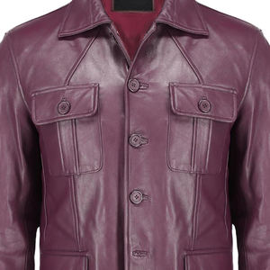 Veste coupe-vent courte à logo personnalisé OEM Veste zippée vierge à la mode Streetwear coupe carrée Veste décontractée en cuir pour hommes Usine - Product Image 3