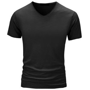 Vente en gros T-shirts noirs 100% coton imprimés avec logo personnalisé de haute qualité pour hommes - Product Image 1