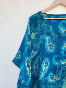 Seda Sari Kaftan suelta Kaftan vestido indio hecho a mano seda Sari Kaftan maternidad desgaste bata de seda - Product Image 5