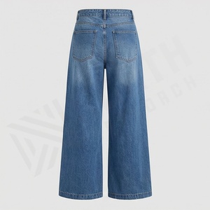 Pantalones Vaqueros Anchos de Pierna Ancha para Mujer, Ajustables, Transpirables, Suaves, Talla Grande, Color Personalizado, Moda Casual para Damas - Product Image 2