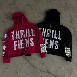 เสื้อฮู้ดโอเวอร์ไซส์วินเทจแบบมีซิปปักโลโก้แบบกำหนดเอง - Product Image 3