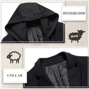 Chaqueta Cortavientos de Hombre, Larga, Ecológica, Ajustada, de Poliéster y Algodón, con Solapa de Muesca, Cierre de un Solo Botón, Trajes Deportivos Personalizados - Product Image 2