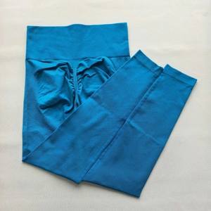 Mallas deportivas ligeras y transpirables para yoga, venta al por mayor, pantalones sin costuras de punto suave con logotipo personalizado de cintura media - Product Image 6