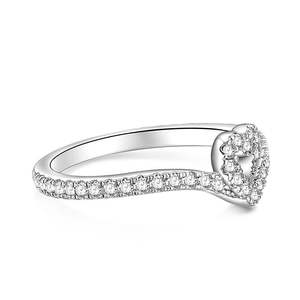 Bague de promesse Jeulia Connect Soul Heart - Argent plaqué or rose, design torsadé - Product Image 2