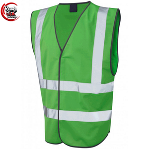 Chaleco de seguridad de poliéster transpirable de alta visibilidad personalizado cinta reflectante impermeable para ropa de construcción y seguridad - Product Image 1