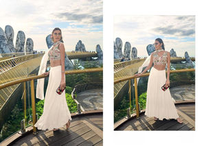 คอลเลกชันผ้าชินอนและงานเย็บปักถักร้อยขนาดใหญ่ดีไซน์ใหม่คอลเลกชัน lehenga choli - Product Image 3