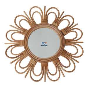 100% écologique bohème Design rotin miroir tenture murale à la main au Vietnam nouvelle décoration de la maison en gros pas cher prix - Product Image 2